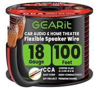 18 AWG Cable Altavoz Cable, GearIT Pro Series 18 AWG Cable de Alambre Altavoz (100 pies/30,48 m) Toller Uso para Home Theater Altavoz y Auto de Altavoces, Negro