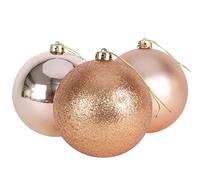 18 bolas de Navidad inastillables de oro rosa de 60 mm/18 unidades, decoración de árbol de Navidad, bolas de adorno de Navidad, decoraciones colgantes de Navidad, decoración navideña, brillante, mate,