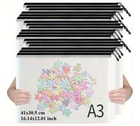 18 bolsas de documentación con cremallera de malla plástica, tamaño A3/A4/A5, con cremallera para material escolar de oficina, organización y almacenamiento de rompecabezas y juegos