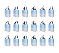18 bolsas reutilizables brillantes para comestibles, no tejidas, coloridas, reutilizables, bolsas de regalo de moda para dama de honor, compras duraderas para bodas, Pascua, vacaciones, fiestas