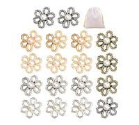 18 Botones De Cintura De Flores, Con 1 Bolsa De Almacenamiento, Botones De Cintura Sin Clavos, Hebillas De Ajuste Desmontables, Botones De Cintura Ajustables, Tensor De Cabeza De Pantalón