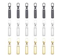 18 cabezales largos de cremallera, accesorios universales para reparación de cremalleras, cabezales de cremallera extraíbles, adecuados para ropa, maletas, vaqueros, bolsos