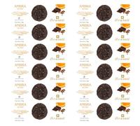 18 Carati | Ámbar Oscuro | 12 x Galletas de cacao con cáscara de naranja confitada y chocolate negro | Galletas artesanales italianas hechas a mano | Sin leche | 12 x 130 g
