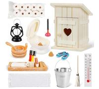 18 casetas de inodoro en miniatura, accesorios de gnomo en miniatura, accesorios para casa de muñecas, muebles para casa de muñecas, caseta de inodoro 1:12, para decoración de bricolaje, regalos de