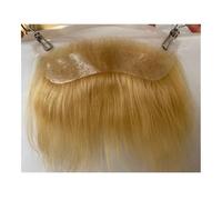 18 cm x 4 cm para hombre, con frente y línea de pelo, encaje frontal HD invisible, piel trasera de poliuretano, postizos frontales para sistemas de receso Parrucca (Light Ash Blonde)