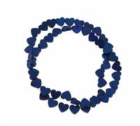 18 colores de piedra natural brillante mate hematita cuentas en forma de corazón para hacer collares, pulseras, accesorios de joyería, regalo, azul mate, 0.315 pulgadas, 52 piezas