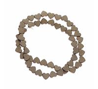 18 colores de piedra natural brillante mate hematita cuentas en forma de corazón para hacer collares, pulseras, accesorios de joyería, regalo, bronce mate, 6 mm, 67 piezas