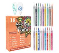 18 Colors Nails Art Pens - Quick Drying Nails Art, Long-Lasting Painting Pen with Dotting Liner Brush, Manicure Arts Design Tool, Salon Home Party Accessory, Women Teens Holiday Spring Daily Use