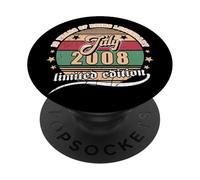 18 Cumpleaños Julio 2008 Vendimia 18 años Legendary PopSockets PopGrip Adhesivo