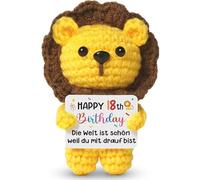 18 cumpleaños niña niño - Pocket Hug Positive León, amuleto de la suerte y reemplazo de patatas positivas 18 cumpleaños para hija, hijo, nieta, nieto, sobrina, sobrina, hermana, hermano