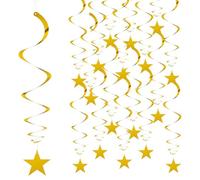 18 decoraciones doradas para fiestas, decoraciones doradas, decoración de estrellas de papel, adecuadas para cumpleaños, fiestas, festividades y celebraciones.