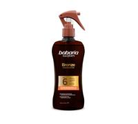 Babaria - Bronceador Cuerpo con Protector Solar SPF6 en Spray | Acelerador Bronceado | Apta Para Pieles Sensibles | Coral Friendly y Biodegradable | Resistente al Agua | Vegano | 200 ml