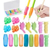 18 empuñaduras para lápices para niños, escritura a mano, soporte para bolígrafos, agarre de entrenamiento, cómoda ayuda de escritura para niños, estudiantes y adultos