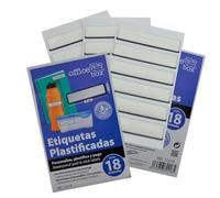 18 Etiquetas adhesivas plastificadas. Perfecto para identificar cualquier objeto. Resistentes al Lavavajillas y al Microondas. Formato rectangular by Office Box