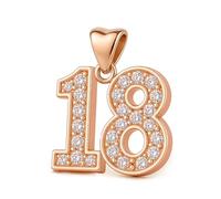 18 feliz cumpleaños Cristales blancos Charm Abalorio Charm de plata de ley 925 con Ora Rosa, se compatible con Pandora Moments pulseras y collar - Regalo para su Hermana, Hija