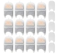 18 filtros de repuesto para fuente de agua para mascotas, 12 filtros grandes + 6 pequeños de carbón activo, resina de intercambio iónico, algodón, 9,7 x 8,7 cm