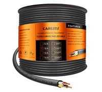 18 Gauge 4 Conductor Electrical Wire, 100FT Black Stranded Low Voltage 18/4 Cable PVC Case, Flexible Extension Power Cord for LED Lamp
