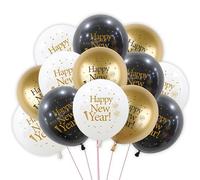 18 globos decorativos de Año Nuevo 2026, globos de helio negro y dorado, globos de látex para decoración de fiesta de Año Nuevo, unisex, adultos
