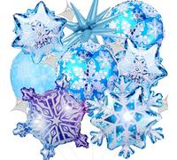 18 Globos Grandes de Papel de Aluminio de Copo de Nieve, Estrella y Explosión para Fiesta y Cumpleaños