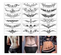 18 Hojas de Pegatinas de Tatuajes Temporales Sexys, Tatuajes Temporales Adultos Mujeres, Pegatinas de Tatuajes de Arte Corporal, Tatuajes Falsos Impermeables Realistas, Sexy Temporary Tattoos Stickers