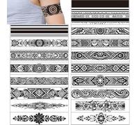 18 hojas pulsera temporal tatuajes maoríes tatuajes tribales pulsera 18-1