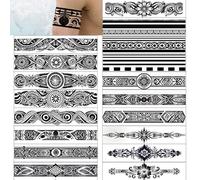 18 hojas pulsera temporal tatuajes maoríes tatuajes tribales pulsera 18-2