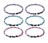 18 Inch Baseball Necklaces 6pcs,Tornado Necklace Sport Three-Colors Three Braided Rope Tornado Necklace, Durable Sport Jewelry for Baseball Fans (D)