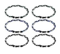 18 Inch Baseball Necklaces 6pcs,Tornado Necklace Sport Three-Colors Three Braided Rope Tornado Necklace, Durable Sport Jewelry for Baseball Fans (H)