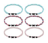 18 Inch Baseball Necklaces 6pcs,Tornado Necklace Sport Three-Colors Three Braided Rope Tornado Necklace, Durable Sport Jewelry for Baseball Fans (B)