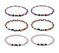 18 Inch Baseball Necklaces 6pcs,Tornado Necklace Sport Three-Colors Three Braided Rope Tornado Necklace, Durable Sport Jewelry for Baseball Fans (E)