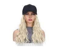 18 Inch Synthetic Adjustable Wig Hat with Natural Wave Hair Extensions for Woman Curly Wavy Hairstyle Baseball Cap Wigs Wiglets(24M613#)