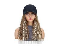 18 Inch Synthetic Adjustable Wig Hat with Natural Wave Hair Extensions for Woman Curly Wavy Hairstyle Baseball Cap Wigs Wiglets(6H613#)