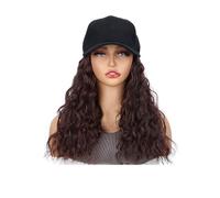 18 Inch Synthetic Adjustable Wig Hat with Natural Wave Hair Extensions for Woman Curly Wavy Hairstyle Baseball Cap Wigs Wiglets(2M33#)