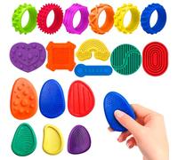 18 juguetes sensoriales con anillo antiestrés y piedra sensorial para niños y niñas, juguete antiestrés de silicona para la concentración