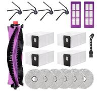 18 Kit de Accesorios de Repuesto para Eureka J15 Max Ultra Robot Aspirador, 1 Cepillos Principales, 4 Cepillos Laterales, 6 Toallitas, 2 Filtros, 4 Bolsas para el polvo,1 Cepillo de limpieza