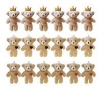 18 mini osos de peluche de 4.7 pulgadas, mini oso de juguete, muñeco de osos pequeños, a granel, suave, pequeño adorno de oso, animales de peluche para llavero, manualidades, regalos de fiesta