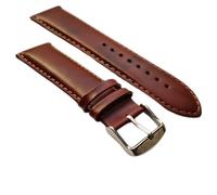18 mm extra larga de grano de becerro Inglés auténtico piel correa para reloj hebilla acolchado SS XL marrón