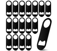 18 Paquetes Abrebotellas Plano de Acero Inoxidable Abridor de Botellas de Cerveza Abridor de Botellas de Camarero Llave de Barra Negra Herramienta para Abrir Lata de Refresco, 3,46 Pulgadas