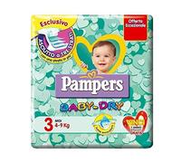 18 paquetes de pañales PAMPERS Baby Dry talla 3 niño seco original