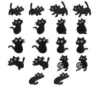 18 parches bordados con diseño de gato negro para planchar