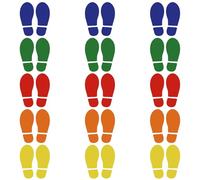 18 pares de calcomanías coloridas para piso, tamaño de huellas de zapatos para aula y oficina, instrucciones de guía (idioma español no garantizado)