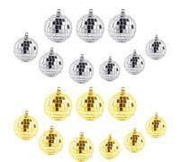 18 pcs Bola de Discoteca - Bola de Espejos para Colgar, Bolas de Disco para Decoración - Mini Esferas Brillantes de Oro y Plata para Discotecas, Fiestas y Eventos Especiales