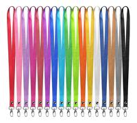 18 Pcs Mixed Colours Neck Lanyard, Lanyard Neck Strap And Strong Clip, Bulk Badge Lanyards Tw