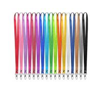 18 Pcs Mixed Colours Neck Lanyard, Lanyard Neck Strap And Strong Clip, Bulk Badge Lanyards Tw