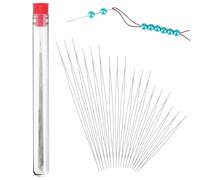 18 Pieces Agujas de Abalorios Plegable,6 Tamaños Agujas para Cuentas Ojo Grande Agujas de Abalorios Grande Agujas de Perlas Rectas Largas Agujas para Hacer Joyas Agujas