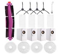 18 Piezas Accesorios de Repuesto para Eureka J12 Ultra Robot Aspirador y Fregona, Compatible con Midea V12, Cepillo Principal, 4 Cepillos Laterales, 4 Paños de Limpieza, 4 Bolsas de Polvo, 4 Filtros