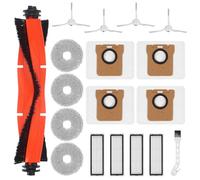 18 piezas Accesorios para aspiradora robot para Xiaomi X20/X10, 1 x cepillo principal, 4 x paños de fregona, 4 x bolsas para polvo, 4 x cepillos laterales, 4 x filtros HEPA, 1 x cepillo de limpieza