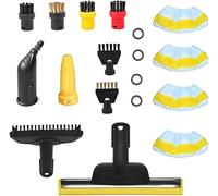 18 piezas Accesorios para limpiador de vapor Kärcher SC1 SC2 SC3 SC4 SC5, extendido, piezas de repuesto para boquilla de mano, cepillo redondo, cepillo para juntas, extractor de ventanas, paño de