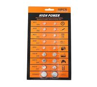18 Piezas AG1 364 AG3 392 AG4 377 AG10 389 AG13 357 Baterías de botón Kits de baterías de Monedas Adecuado para Reloj Kits de baterías de Monedas Baterías para Dispositivos electrónicos