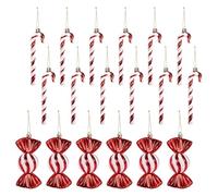 18 Piezas Bastón de Caramelo de Navidad Bastones de Caramelo Adornos Navideños de Caramelos con Cordón Bastón de Caramelo Decoraciones Decoración Navideña para Decoración Árbol de Navidad Hogar